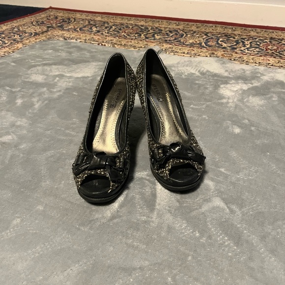 Sperry Top Sider peep toe wedge leather tweed NWOT Size 8 - Picture 12 of 12